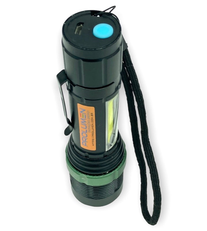 Lanterna LED USB Regulagem foco 38.000 lm 4hs