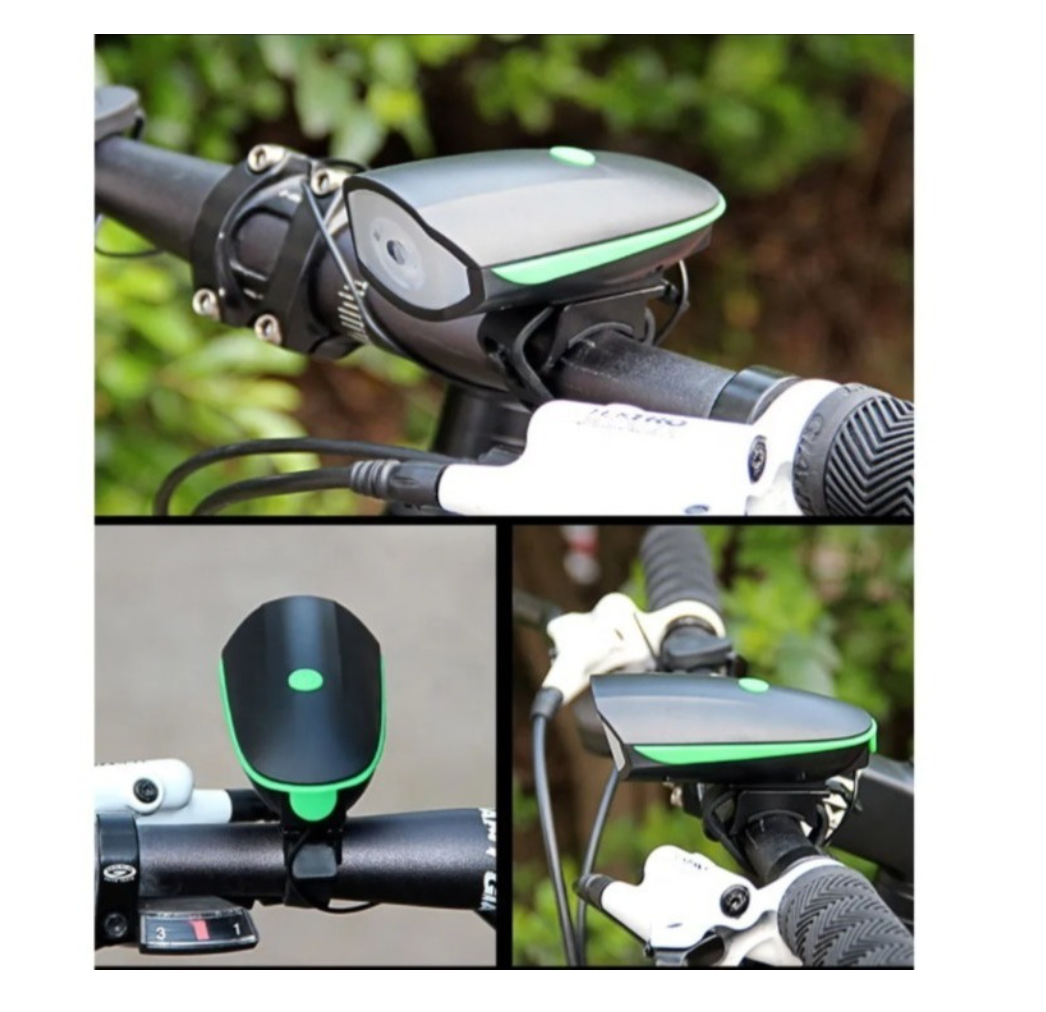 Farol Led De Bike, Recarregável Usb Buzina Ip65
