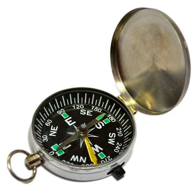 Bússola Bolso Inox Pocket Compass