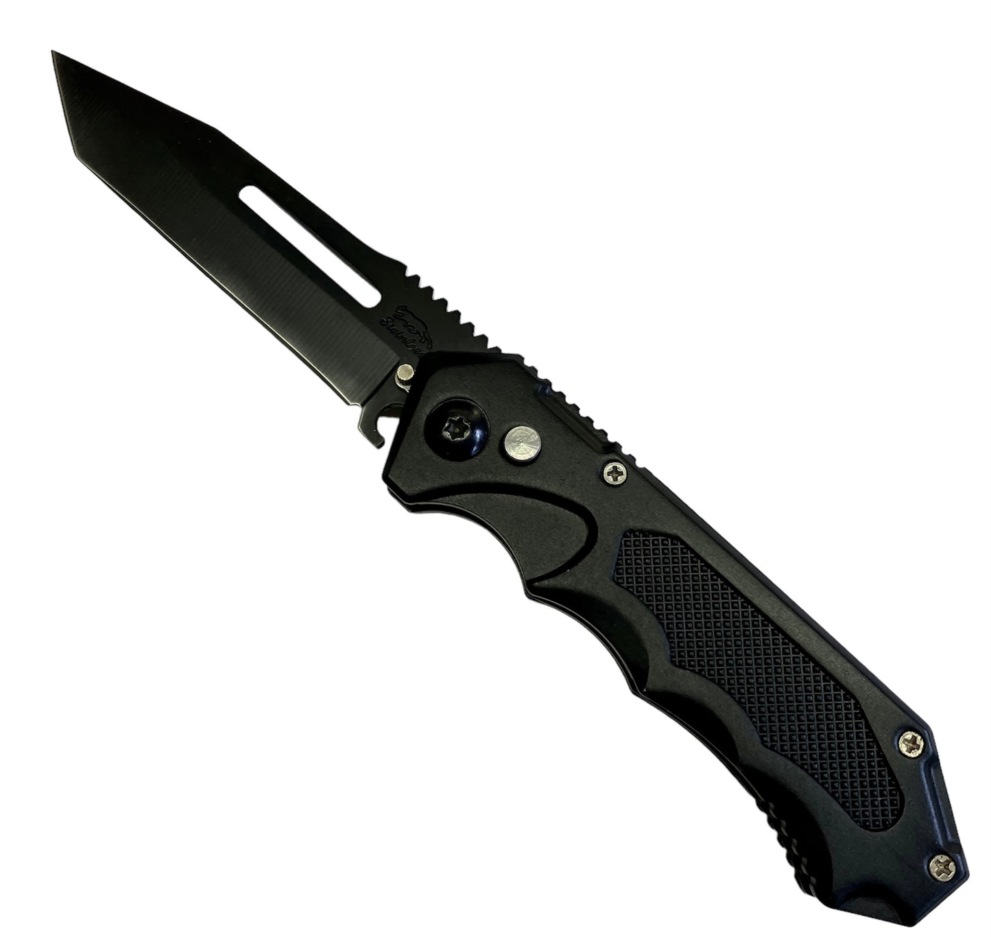 Canivete de alumínio anodizado preto c/ LED