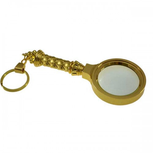Lupa mão 9X 40mm Metálica dourada