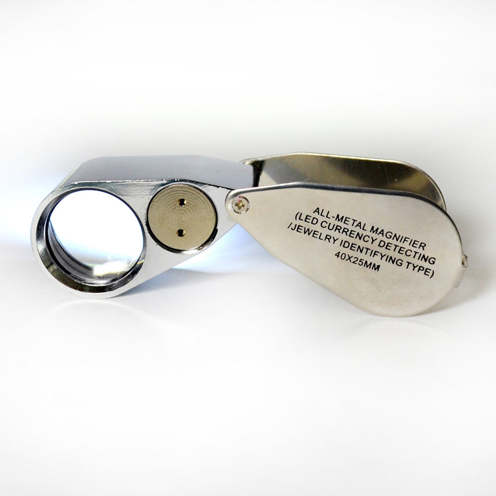 Lupa de Dedo 40x com LED/ UV 25mm
