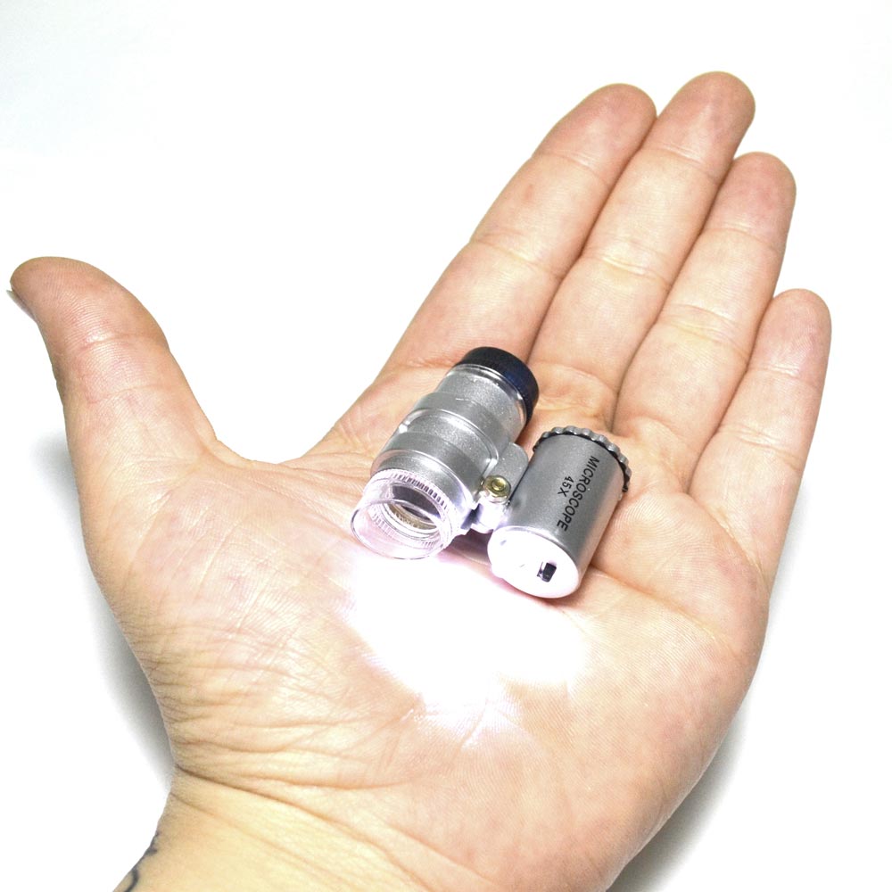 Lupa Microscópio 45x 8mm com LED