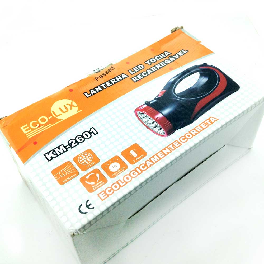 Lanterna Holofote recarregável com 15 LEDs