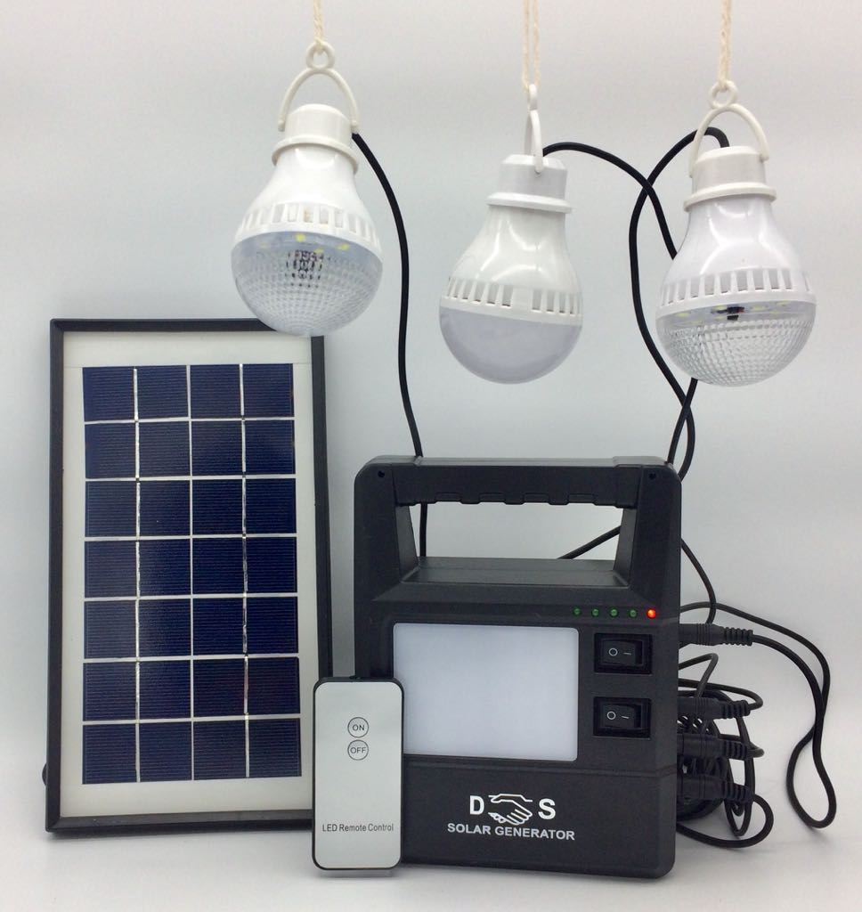 Gerador solar com lâmpadas LED