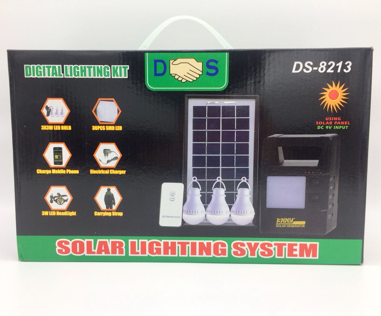 Gerador solar com lâmpadas LED