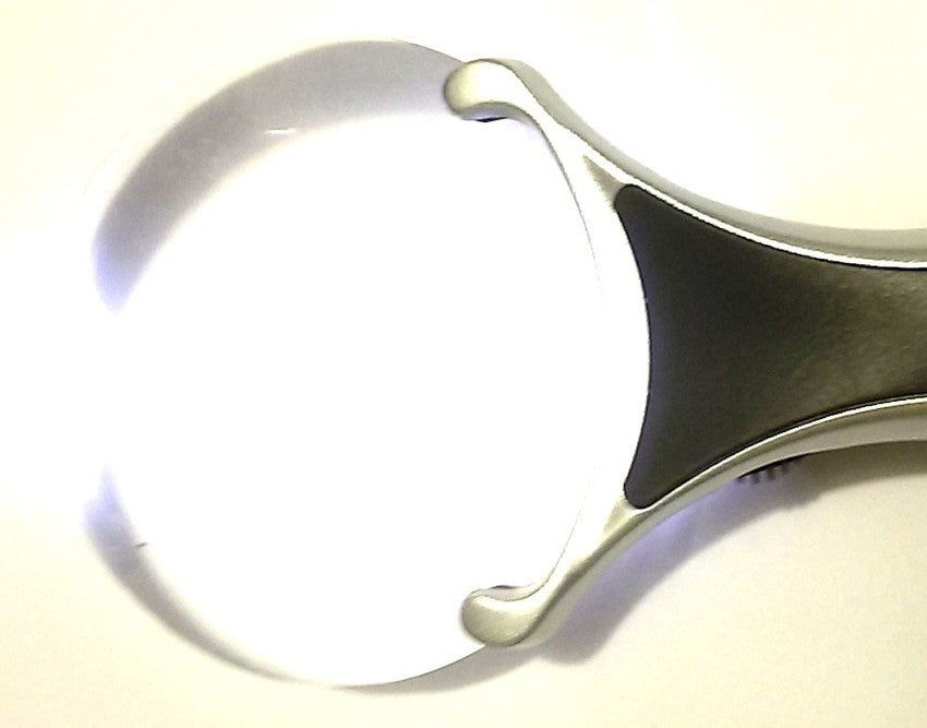 Lupa acrílica 75 mm com 2 LEDs - 6x