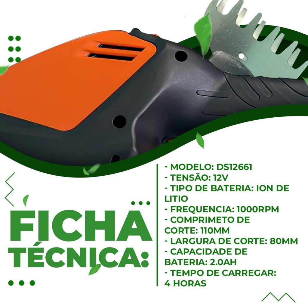 Podador Cerca e aparador grama a bateria