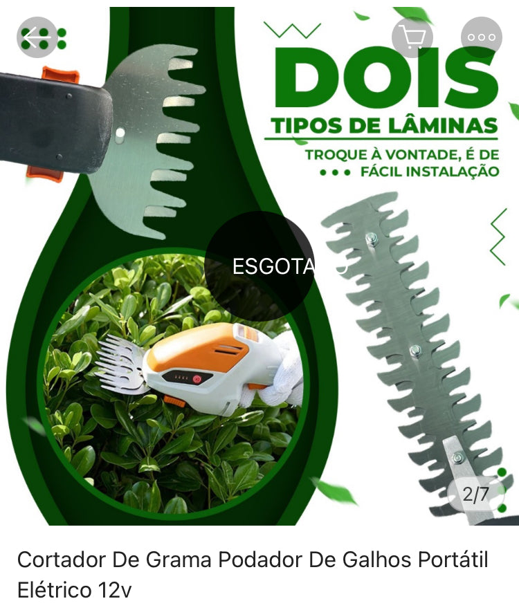 Podador Cerca e aparador grama a bateria