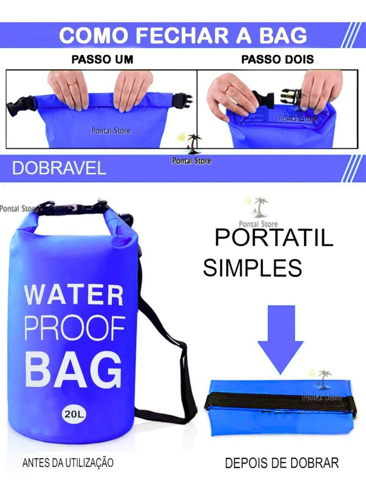 Mochila estanque, Impermeável para natação outdoor, ciclismo, náutica, caminhada .