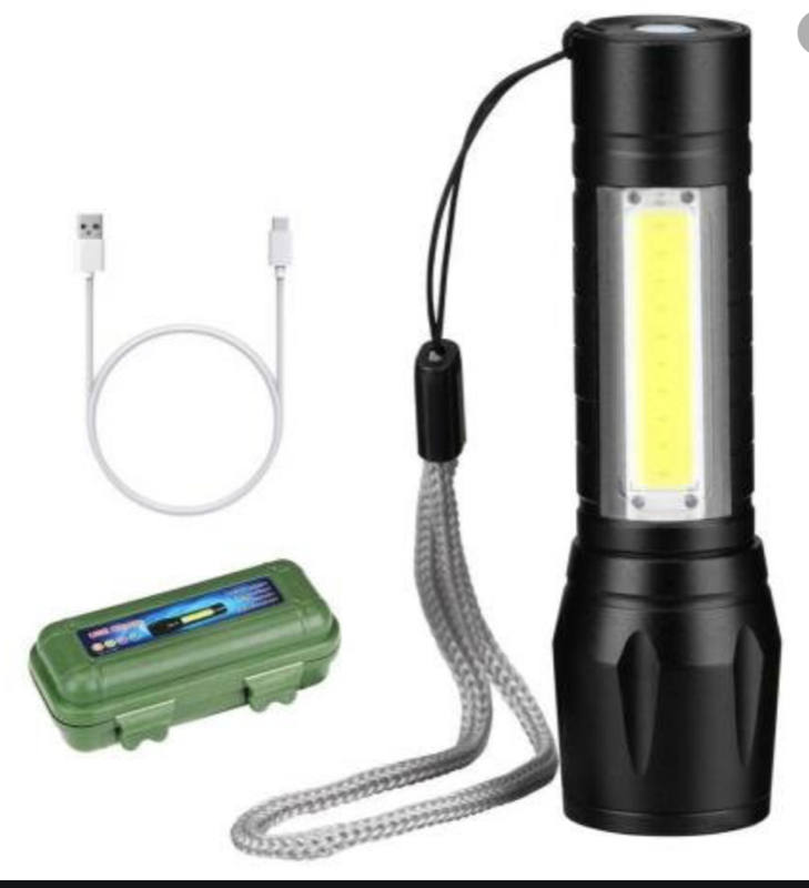 Lanterna LED USB Regulagem foco 38.000 lm 4hs