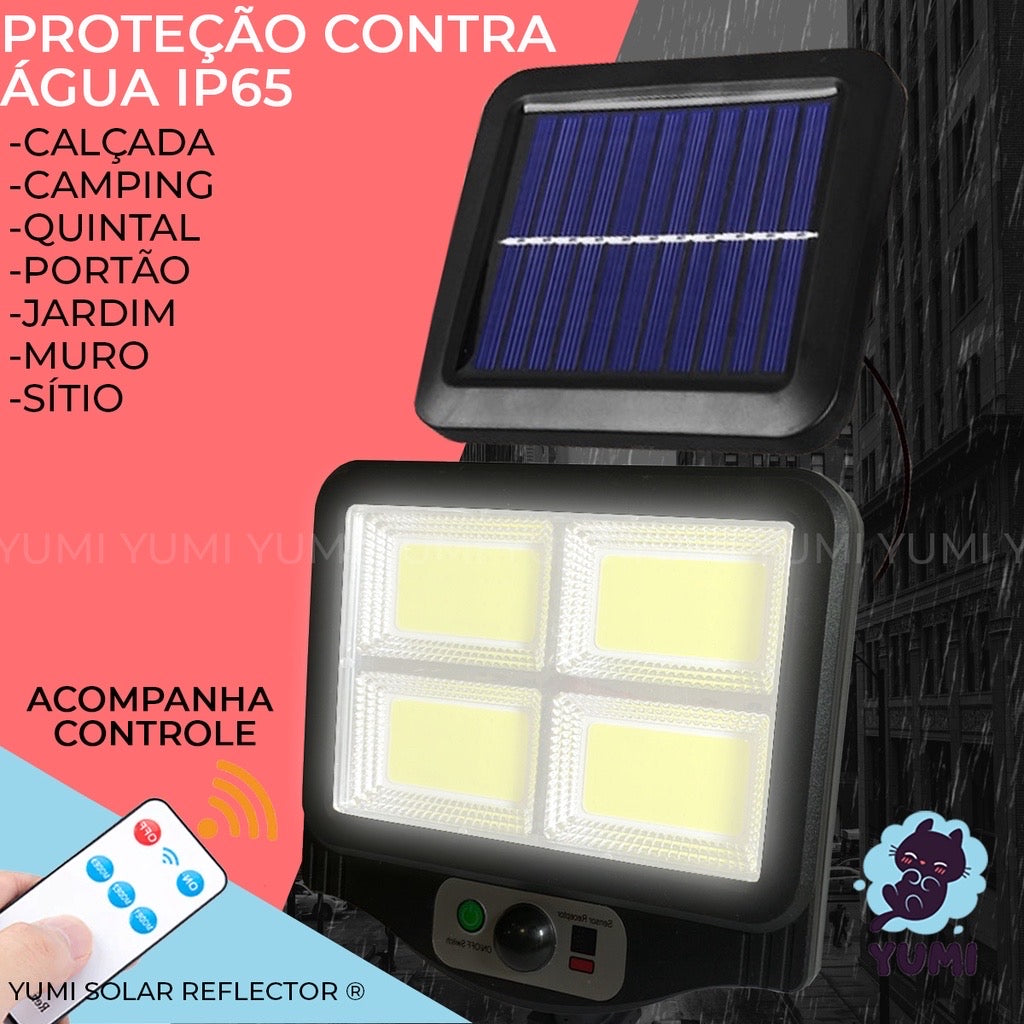 Luminária LED Solar para Portão etc. cabo 4 mt