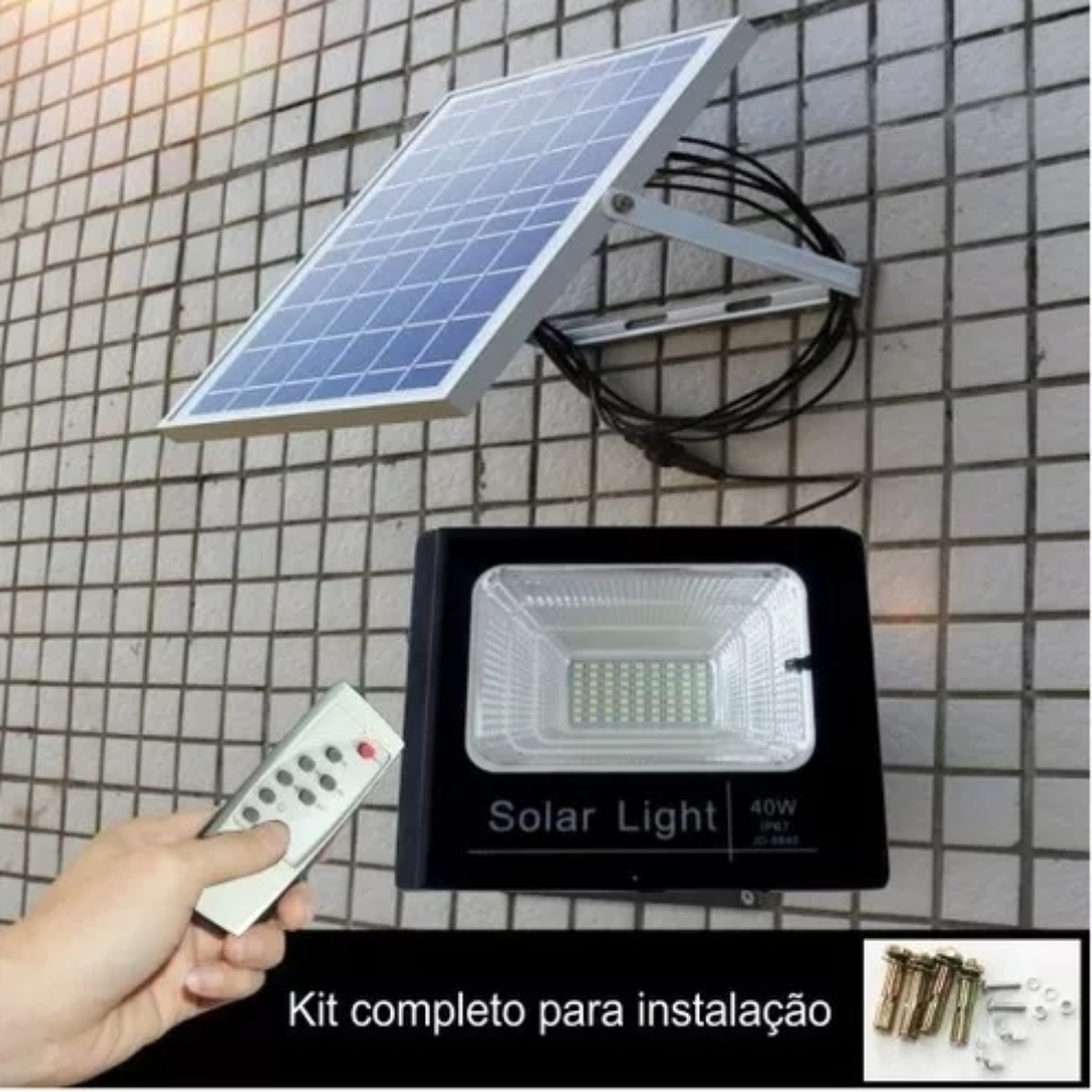 Luminária / Refletor Solar fotovoltaica 200 Watts
