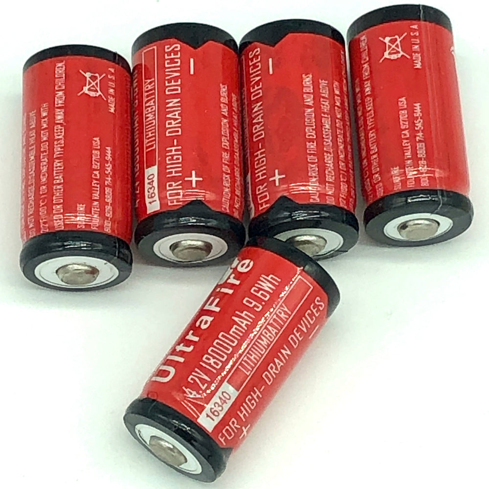 Bateria ICR17335 CR123A recarregável 16340