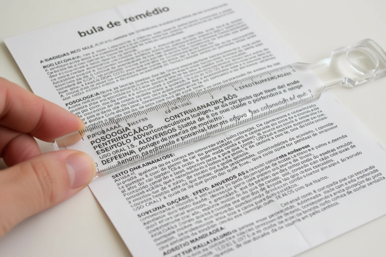 Lupa apoio de leitura com Régua 15 cm