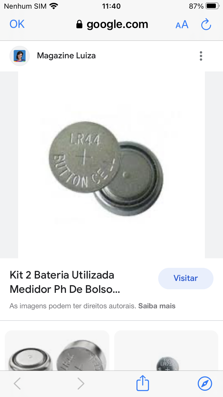 Bateria alcalina 1,5V - LR44