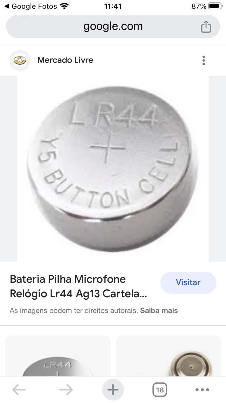Bateria alcalina 1,5V - LR44