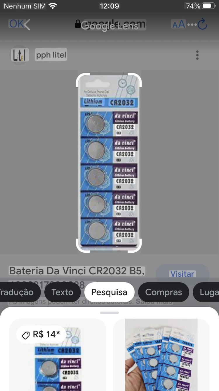 Blister com 5 Bateria alcalina 3V - CR2025
