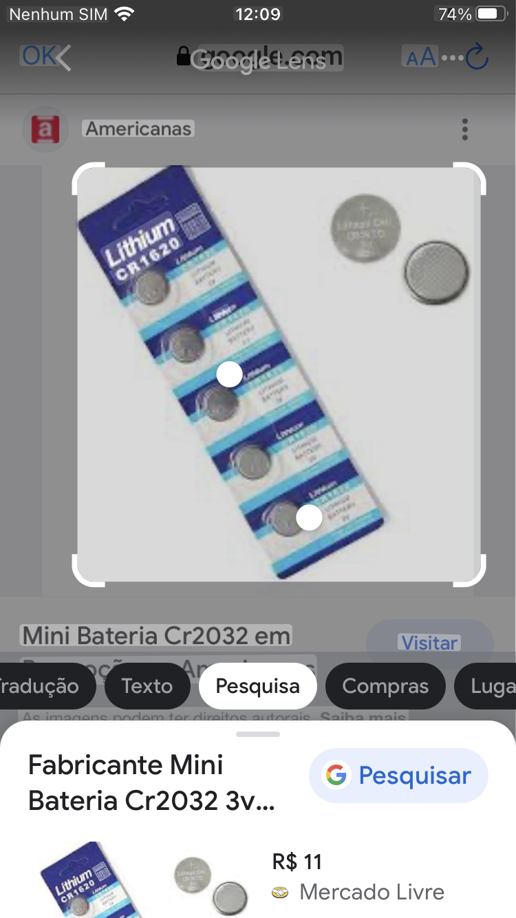 Blister com 5 Bateria alcalina 3V - CR2025