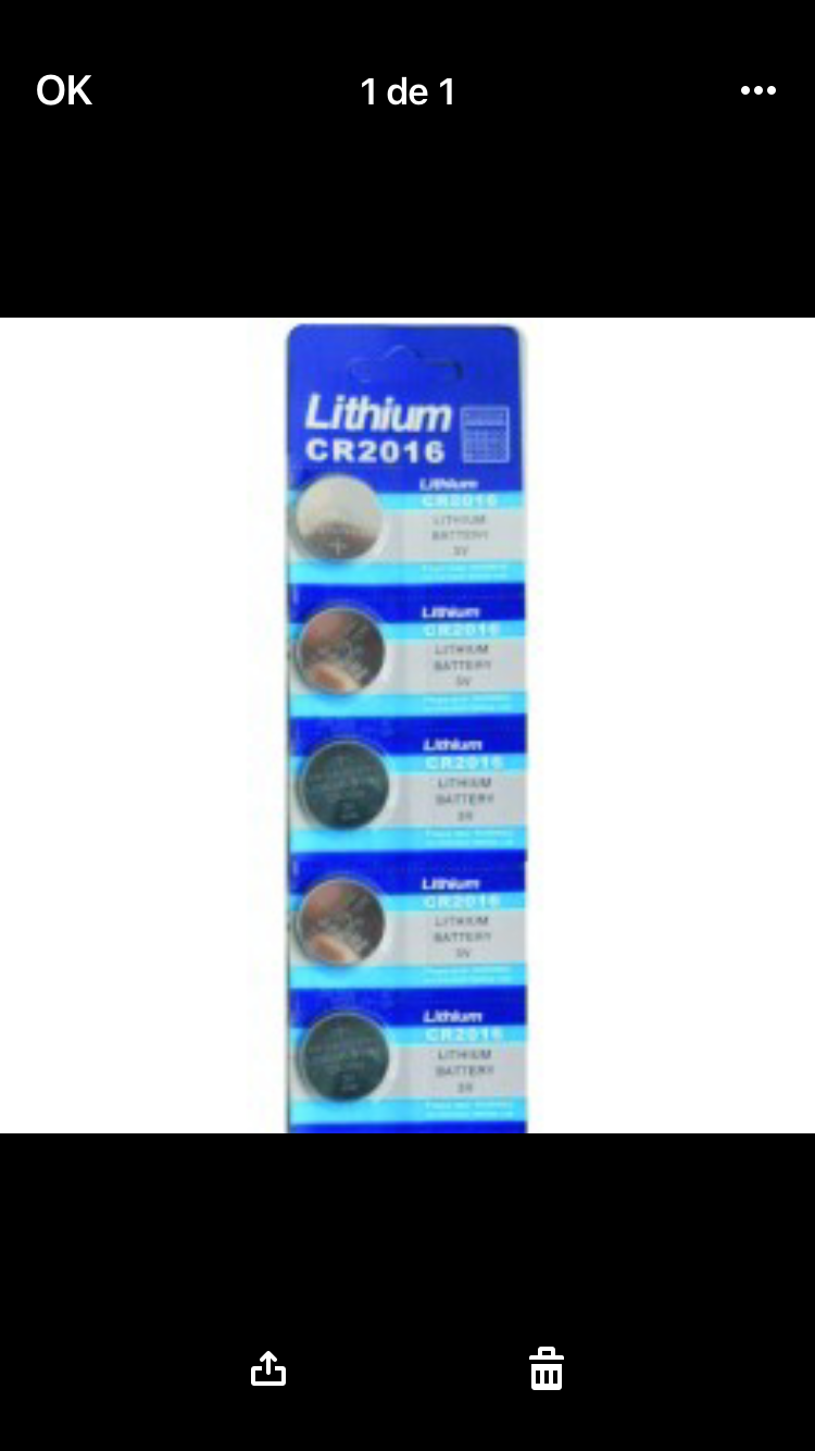 Blister com 5 Bateria alcalina 3V - CR2016