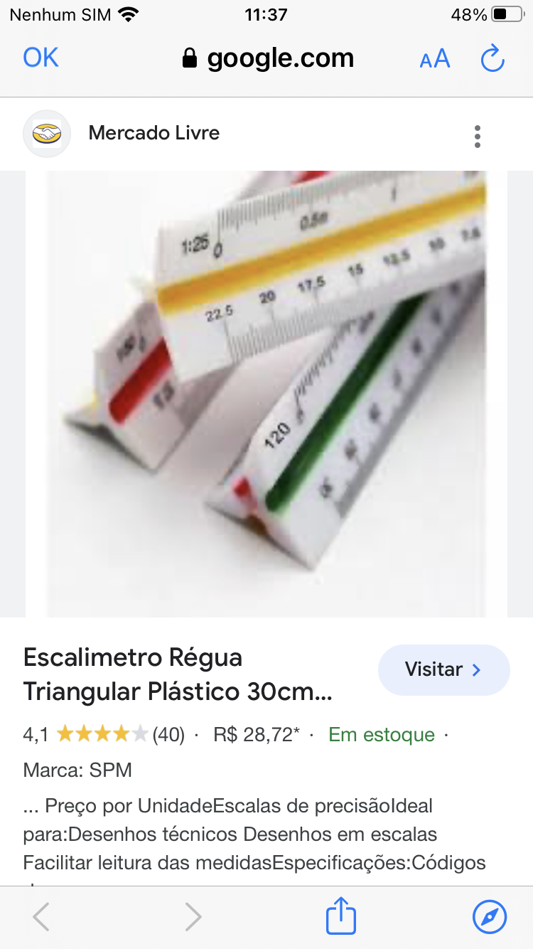 Escala em ABS com 30 cm