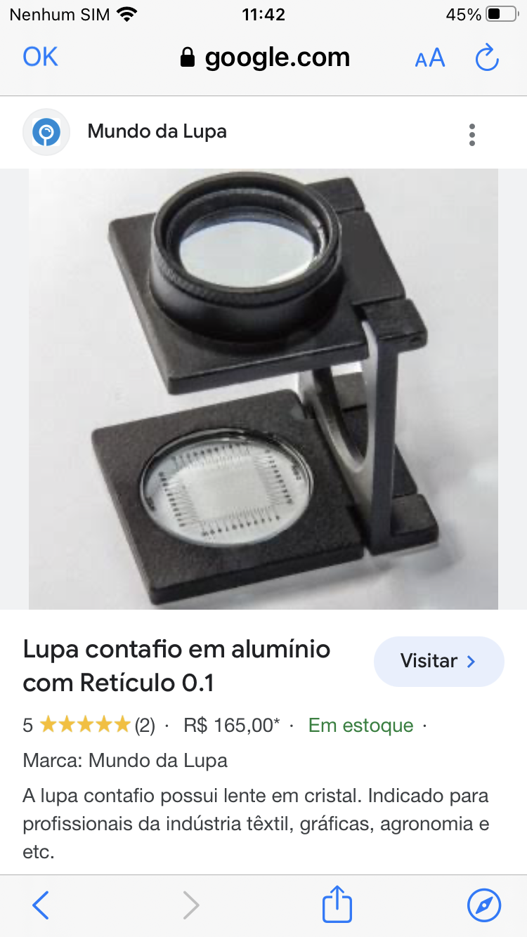 Lupa Conta fio Gigante 3x 75mm